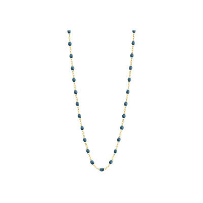 Collier Gigi Clozeau Classique en or jaune et résine bleu céleste, 42cm