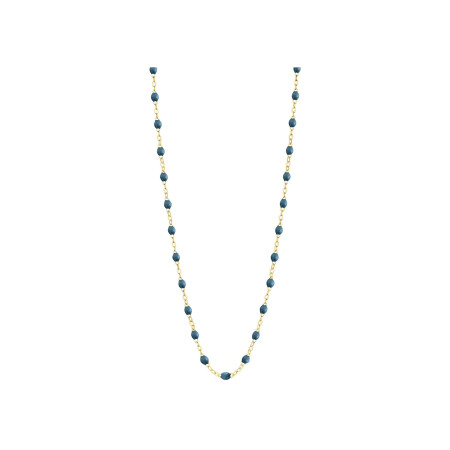 Collier Gigi Clozeau Classique en or jaune et résine bleu céleste, 42cm