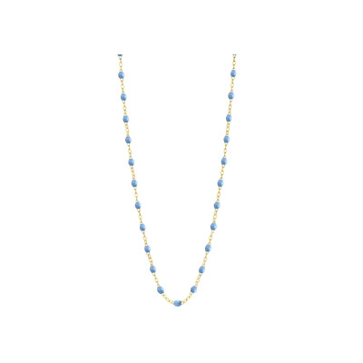 Collier Gigi Clozeau Classique en or jaune et résine bleu ciel, 42cm