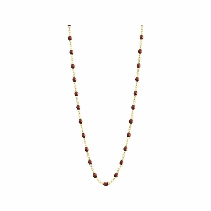 Collier Gigi Clozeau Classique en or jaune et résine chocolat, 42cm