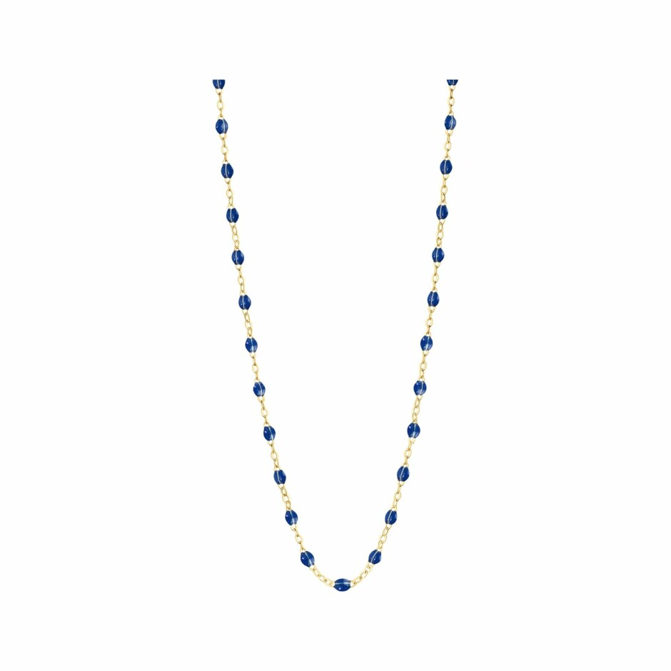 Collier Gigi Clozeau Classique en or jaune et résine bleu prusse, 42cm