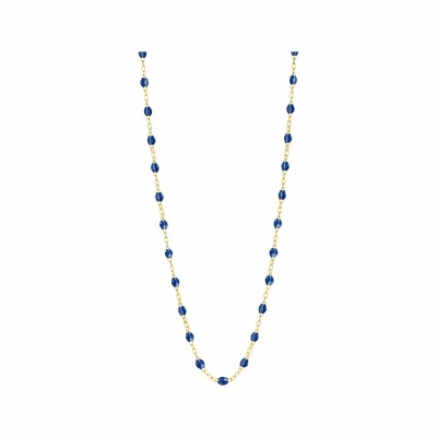 Collier Gigi Clozeau Classique en or jaune et résine bleu prusse, 42cm