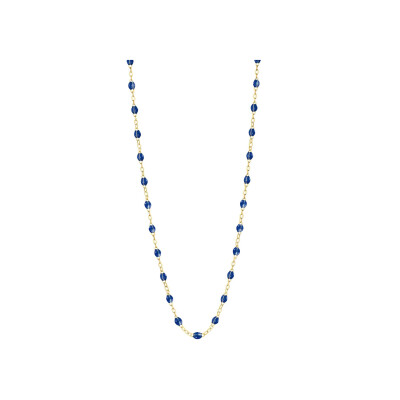 Collier Gigi Clozeau Classique en or jaune et résine bleu prusse, 50cm