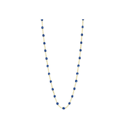 Collier Gigi Clozeau Classique en or jaune et résine bleu prusse, 50cm