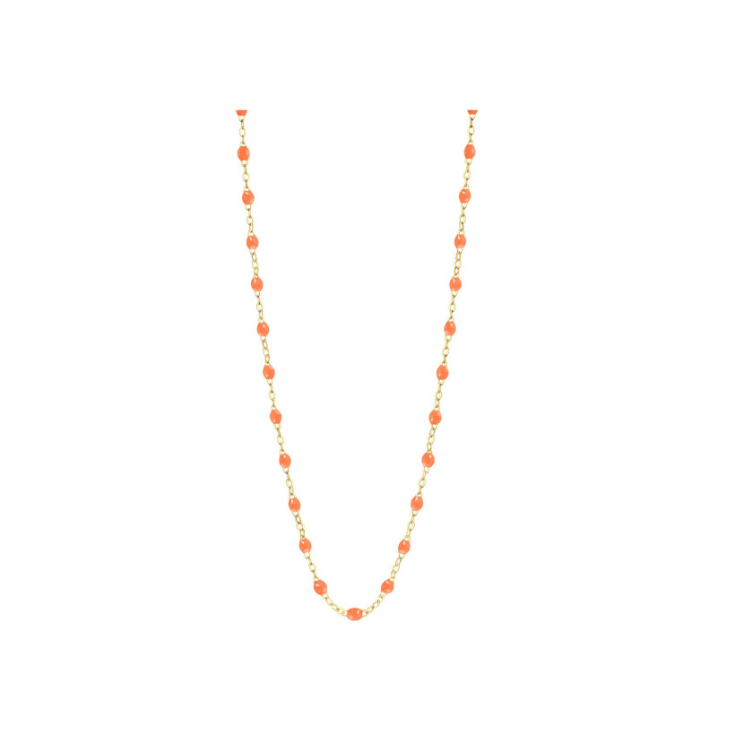 Collier Gigi Clozeau Classique en or jaune et résine orange fluo, 50cm