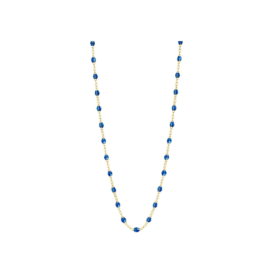 Collier Gigi Clozeau Classique en or jaune et résine bleu saphir, 42cm