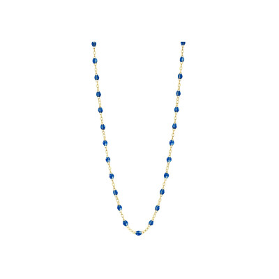 Collier Gigi Clozeau Classique en or jaune et résine bleu saphir, 42cm