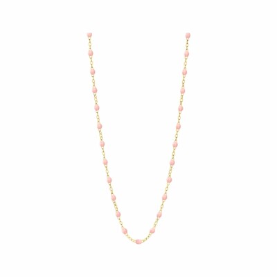 Gigi Clozeau necklace, yellow gold, baby pink resin, size 42cm