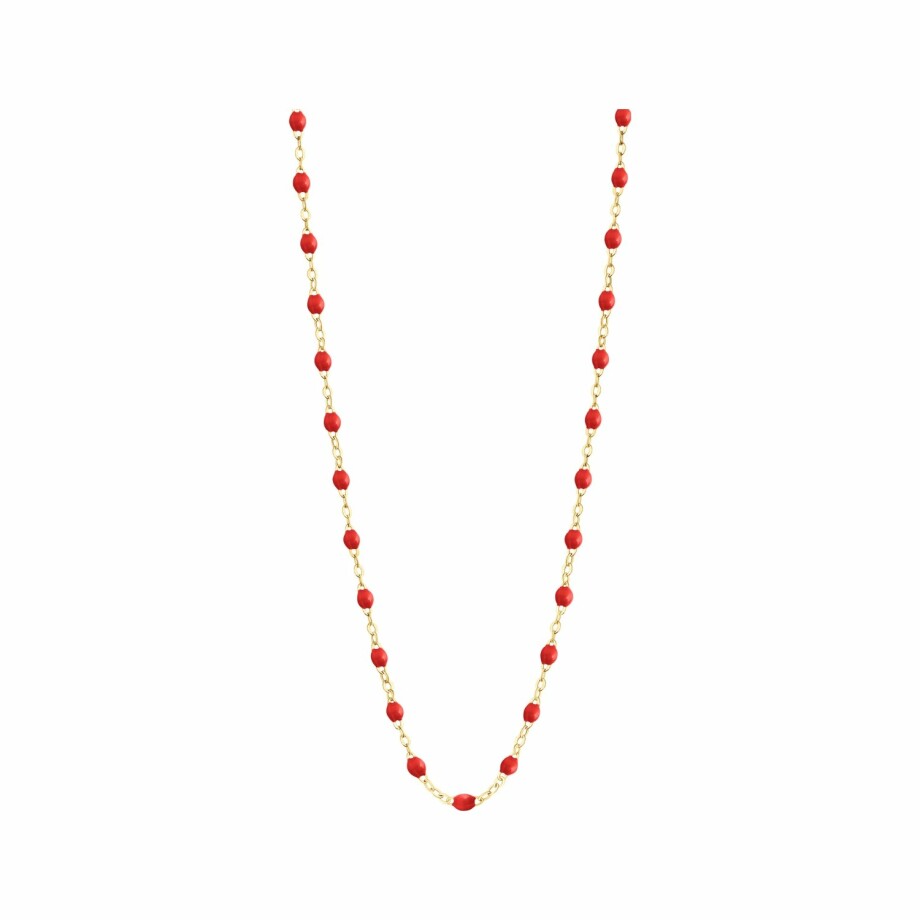 Collier Gigi Clozeau Classique en or jaune et résine coquelicot, 42cm