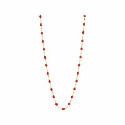 Collier Gigi Clozeau Classique en or jaune et résine coquelicot, 42cm