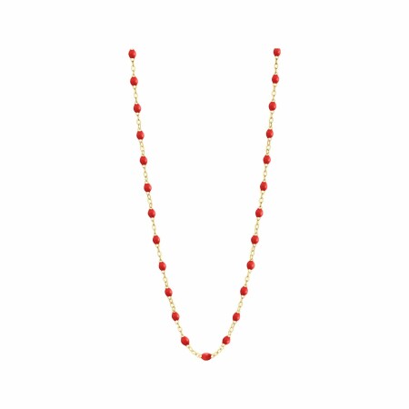 Collier Gigi Clozeau Classique en or jaune et résine coquelicot, 42cm