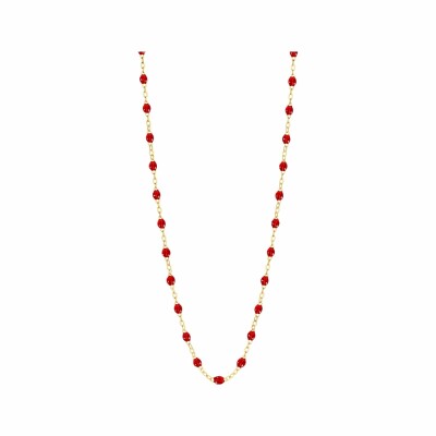 Collier Gigi Clozeau Classique en or jaune et résine rouge rubis, 42cm