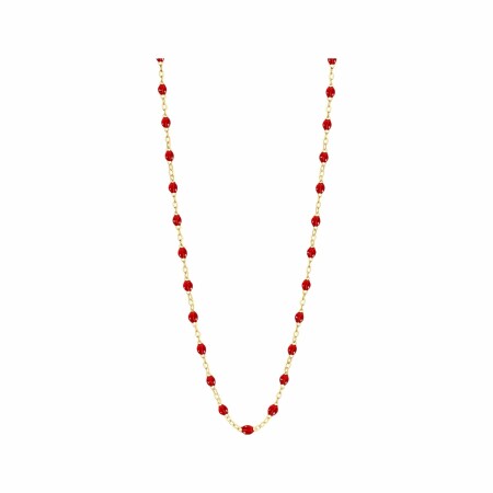 Collier Gigi Clozeau Classique en or jaune et résine rouge rubis, 42cm