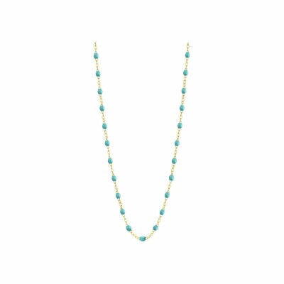 Collier Gigi Clozeau Classique en or jaune et résine turquoise vert, 42cm