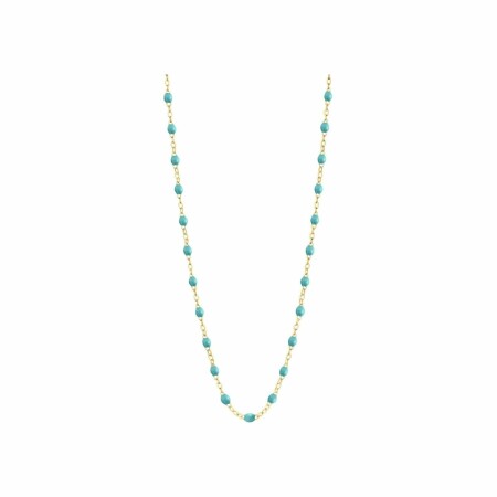 Collier Gigi Clozeau Classique en or jaune et résine turquoise vert, 42cm