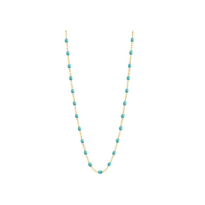 Collier Gigi Clozeau Classique en or jaune et résine turquoise vert, 50cm