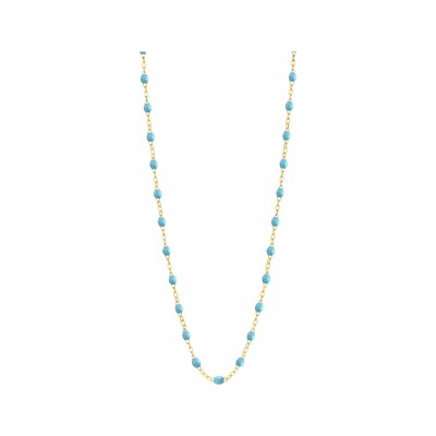 Collier Gigi Clozeau Classique en or jaune et résine turquoise vert, 42cm