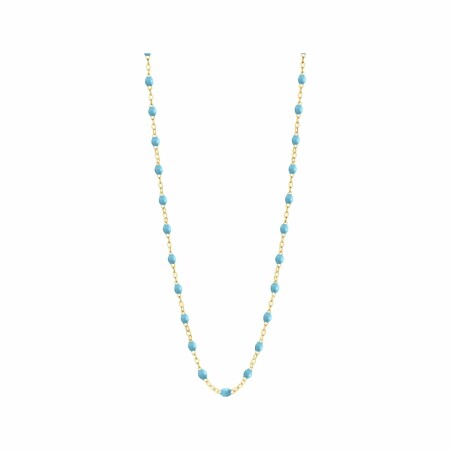 Collier Gigi Clozeau Classique en or jaune et résine turquoise vert, 42cm