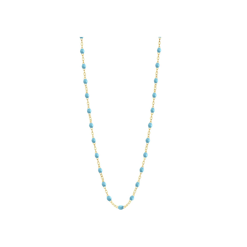 Collier Gigi Clozeau Classique en or jaune et résine turquoise bleu, 50cm