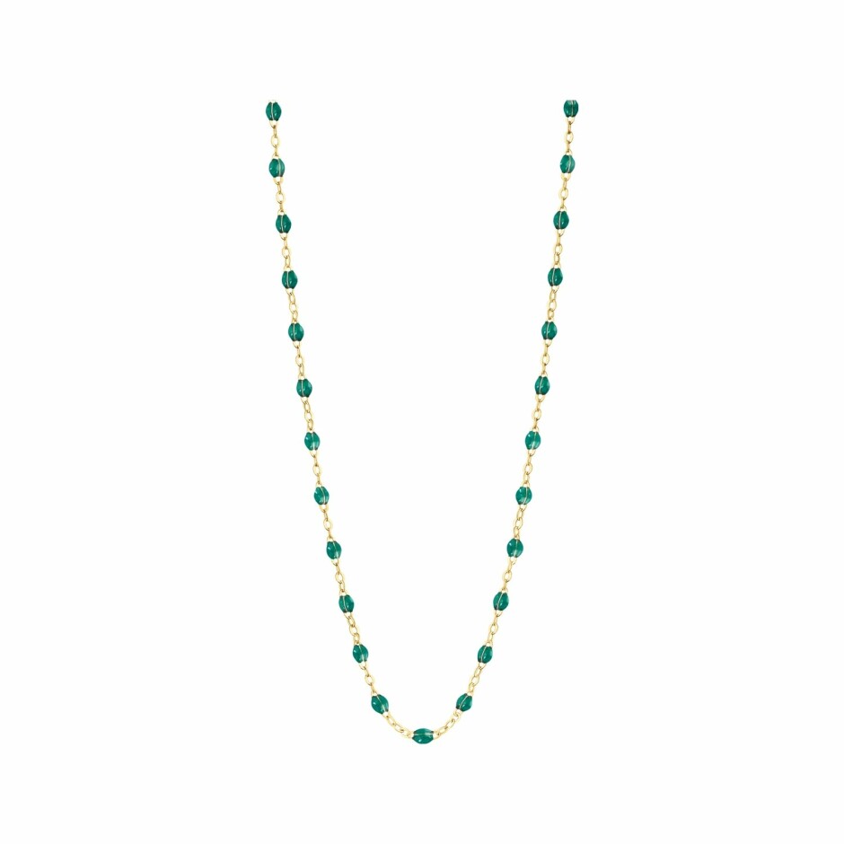 Collier Gigi Clozeau Classique en or jaune et résine vert émeraude, 42cm