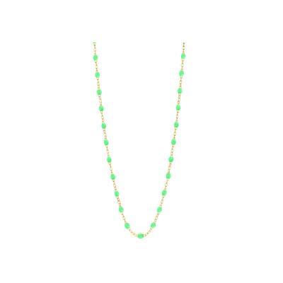 Collier Gigi Clozeau Classique en or jaune et résine vert fluo, 42cm