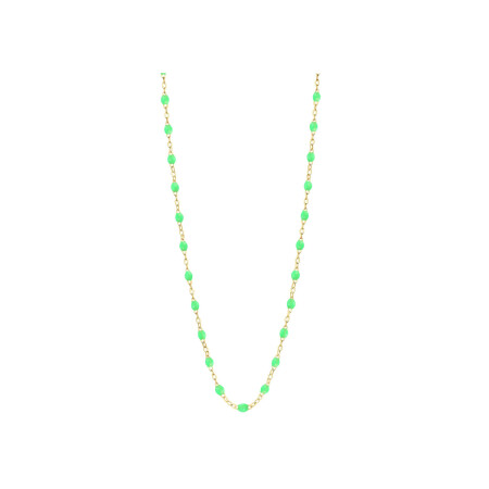 Collier Gigi Clozeau Classique en or jaune et résine vert fluo, 42cm