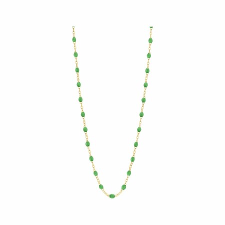 Collier Gigi Clozeau Classique en or jaune et résine vert prairie, 42cm