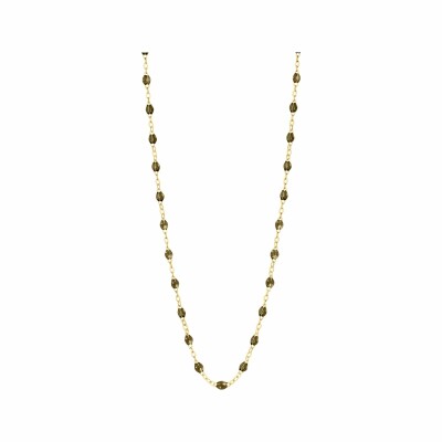 Collier Gigi Clozeau Classique en or jaune et résine kaki, 42cm