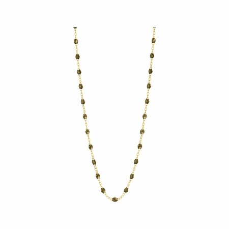 Collier Gigi Clozeau Classique en or jaune et résine kaki, 42cm