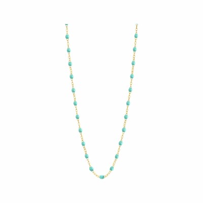 Collier Gigi Clozeau Classique en or jaune et résine vert d'eau, 42cm