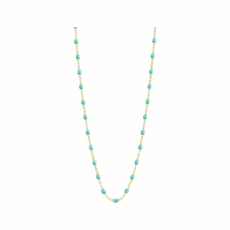 Collier Gigi Clozeau Classique en or jaune et résine vert d'eau, 42cm