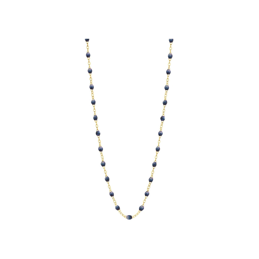 Collier Gigi Clozeau Classique en or jaune et résine bleu nuit, 42cm