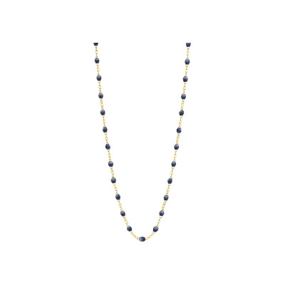 Collier Gigi Clozeau Classique en or jaune et résine bleu nuit, 42cm