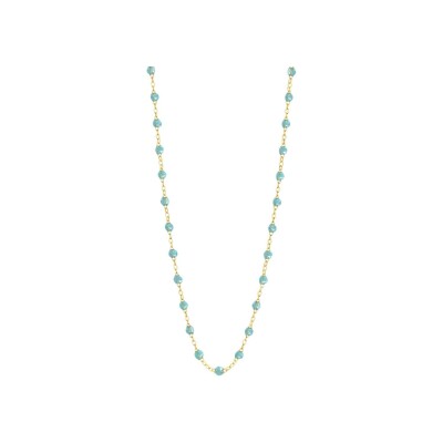 Gigi Clozeau necklace, yellow gold and aqua resin, size 42cm