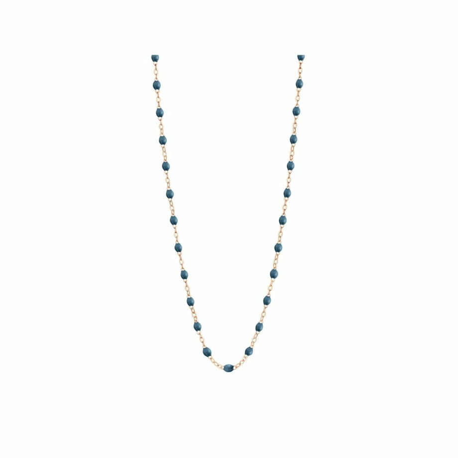 Collier Gigi Clozeau Classique en or rose et résine bleu céleste, 42cm