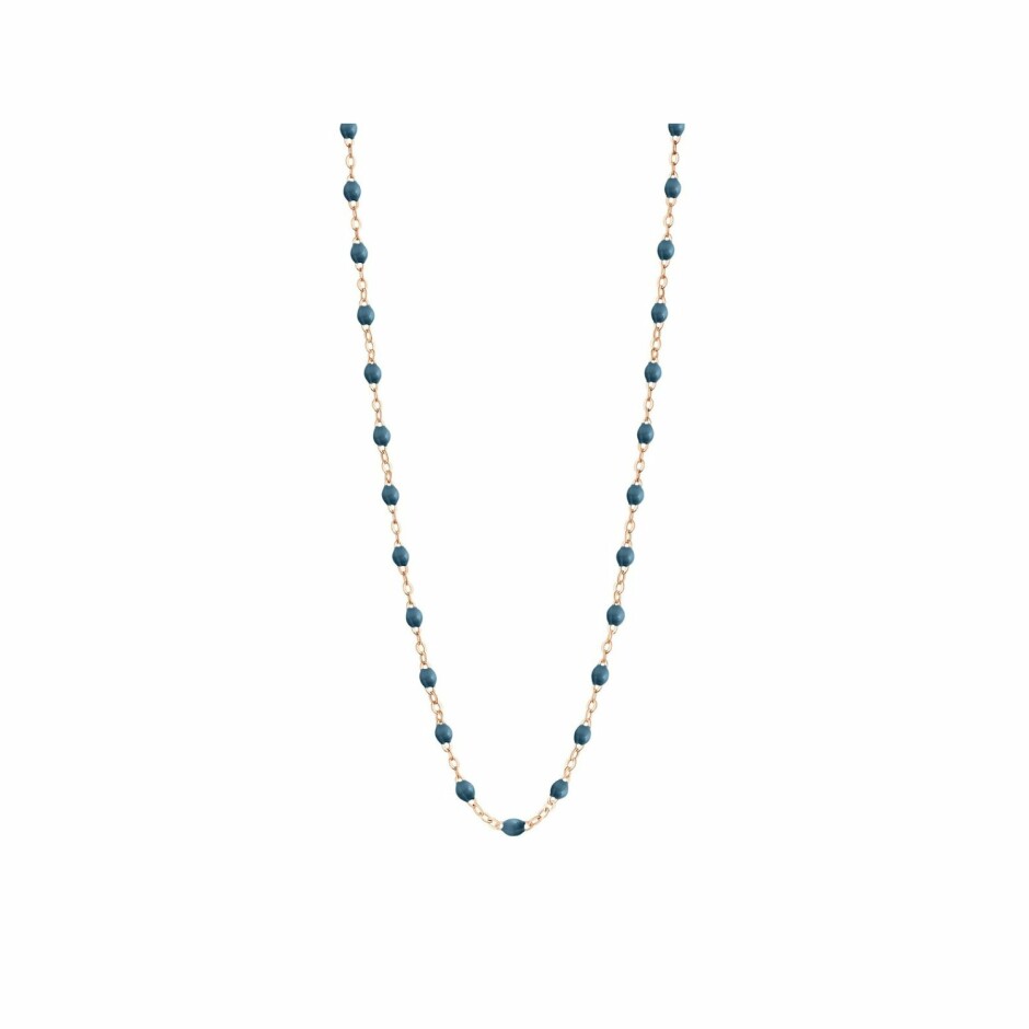 Collier Gigi Clozeau Classique en or rose et résine bleu céleste, 42cm