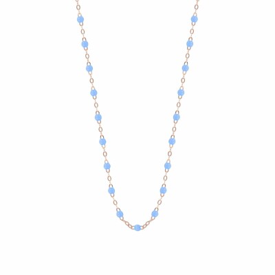 Collier Gigi Clozeau Classique en or rose et résine bleu ciel, 42cm