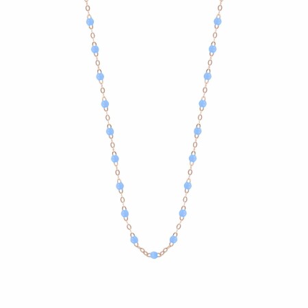 Collier Gigi Clozeau Classique en or rose et résine bleu ciel, 42cm