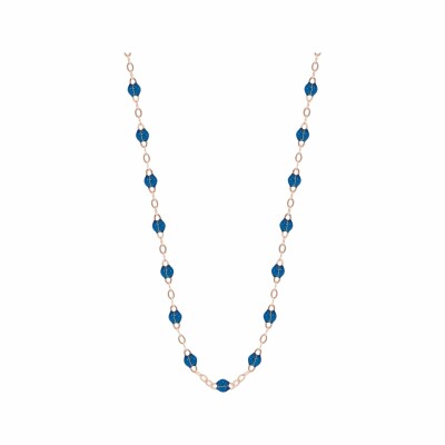 Collier Gigi Clozeau Classique en or rose et résine bleu fluo, 42cm