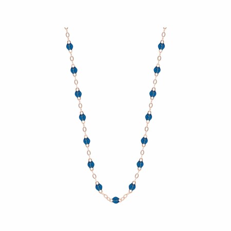 Gigi Clozeau rose gold and neon blue resin, 42cm, necklace