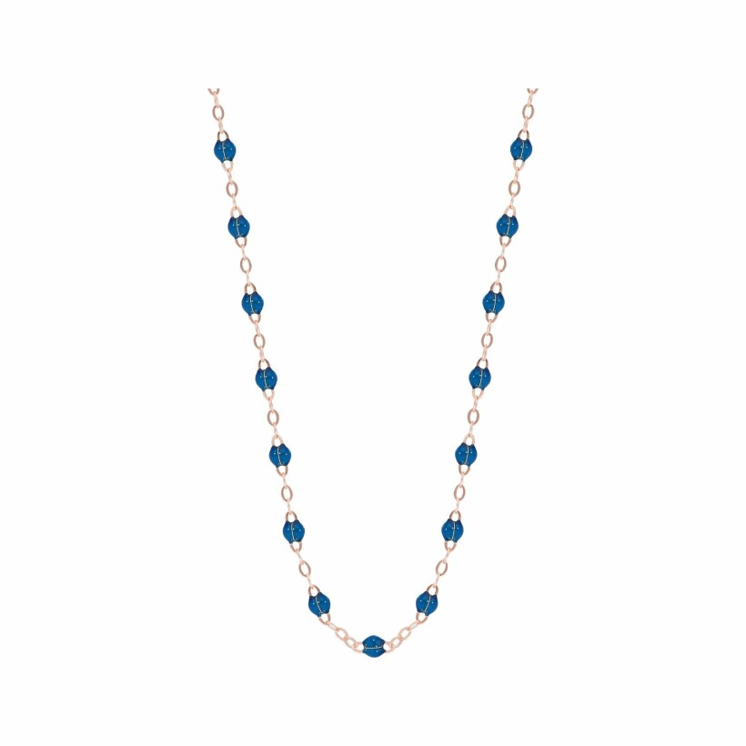Gigi Clozeau rose gold and neon blue resin, 42cm, necklace