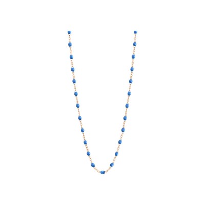 Collier Gigi Clozeau Classique en or rose et résine bleu fluo, 45cm