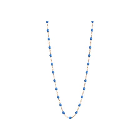 Collier Gigi Clozeau Classique en or rose et résine bleu fluo, 45cm