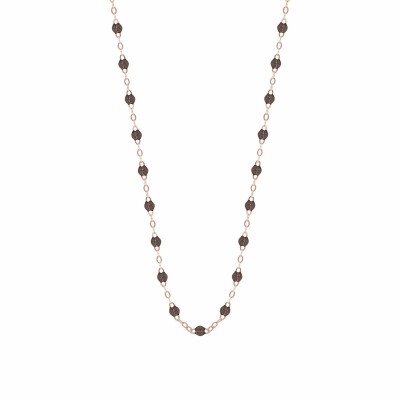 Collier Gigi Clozeau Classique en or rose et résine chocolat, 42cm