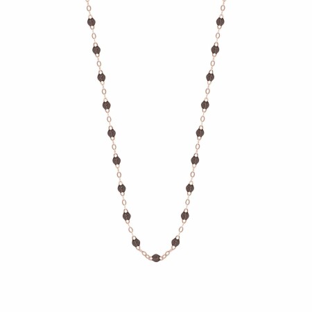 Collier Gigi Clozeau Classique en or rose et résine chocolat, 42cm