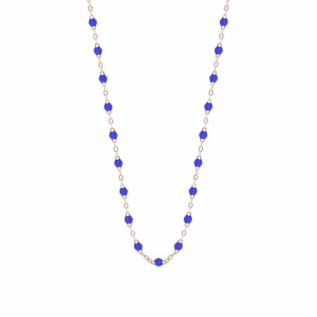 Collier Gigi Clozeau Classique en or rose et résine bleu de prusse, 42cm