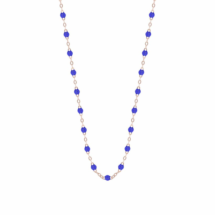 Gigi Clozeau with pink gold and prussian blue resin, 42cm, necklace