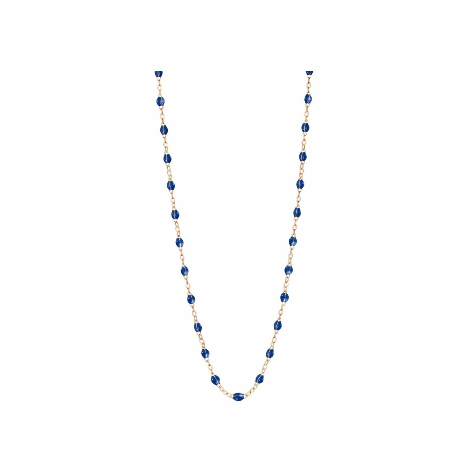 Collier Gigi Clozeau Classique en or roseet résine bleu Prusse, 45cm