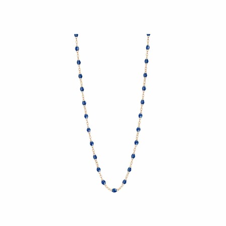 Collier Gigi Clozeau Classique en or roseet résine bleu Prusse, 45cm