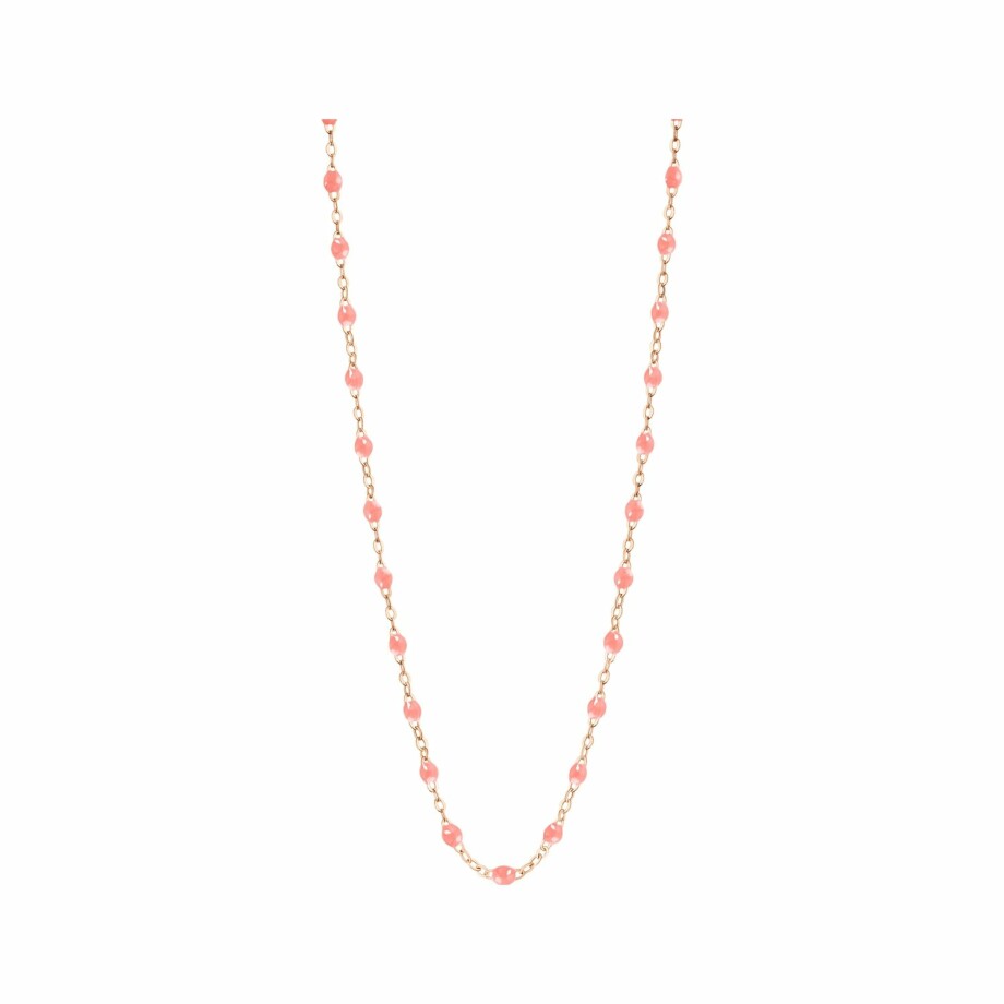 Collier Gigi Clozeau Classique en or rose et résine fushia, 42cm